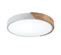 LOVTAL Round Macaron LED Ceiling Light, Modern Wood Ceiling Lamp Flush Mount Ceiling Lighting for Children's Room, Living Room, Bedroom, Hallway,White+Neutral Light-30cm 18W
