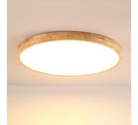 LOVTAL Wood Round LED Ceiling Light, Nordic Ultra-Thin Ceiling Lamp Flush Mount Flat Panel Ceiling Lighting for Living Room, Bedroom, Hallway,Neutral Light-30cm 18W