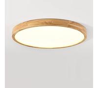 LOVTAL Wood Round LED Ceiling Light, Nordic Ultra-Thin Ceiling Lamp Flush Mount Flat Panel Ceiling Lighting for Living Room, Bedroom, Hallway,Warm White-50cm 39W