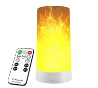 LOVUMMOR LED Flame Lamp with Remote Control Timer, USB Rechargeable Flame Effect Night Light Waterproof LED Candles Flickering Flame Lamp for Christmas, Halloween, Party