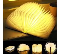 LOVUMMOR Wooden Book Lamp, 360° LED Folding Book Light Magnetic USB Rechargeable Mood Lighting Bedside Lamp/Table Lamp/Creative Night Light for Decor, Practical and Beautiful Decorative Lights
