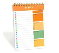 Lovvknd Daily Planner Pad A5 To Do List Notepad, 52 Sheets 104 Pages, Thick Paper Dual-Sided Writing Pad, Schedule Checklist Productivity Notepad for Work Study and Personal Oraganizer, Orange-Daily