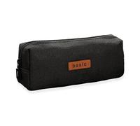 Lovvknd Pencil Case Large Capacity Canvas Pen Pouch Stationery Organiser, Durable & Water-Resistant Fabric Pen Box with Smooth Zipper for Office Storage Desk Organizing, Black