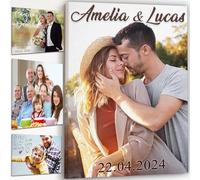 LOVY Personalised Canvas Prints with Your Photos and Text, Transform Your Photos into Stunning Art with Your Design, Personalised Photo Print, Custom Canvas Prints, Framed Picture Wall Art (30x20 cm)