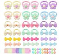 Lovyan 156 Pieces Hair Accessories for Toddlers Baby Hair Scrunchies Elastic Hair Scrunchies Seamless Ponytail Holders Hair Clips with Bow Cute Hair Clips