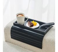 LOVYANXUE Bamboo Sofa Arm Tray, Anti Falling Couch Arm Tray Table, Foldable Couch Armrest Table, Portable Sofa Armrest Trays Cup Holder for Drink, Cups, Phone, Snacks, Remote