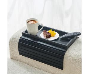 LOVYANXUE Bamboo Sofa Arm Tray, Anti Falling Couch Arm Tray Table, Foldable Couch Armrest Table, Portable Sofa Armrest Trays Cup Holder for Drink, Cups, Phone, Snacks, Remote