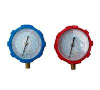 Low and High Pressure Gauge for R134A R410A R22 R404A, 2 PCS AC Pressure Meter Set with Blue 0-500psi and Red 0-800psi Gauges in PSI and KPA
