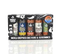 Low and Slow BBQ Rub Gift Set, 5 x 100g Barbecue Seasoning Shakers, Smokey Chipotle, Chipotle Charcoal, Steakhouse Gaucho, Turkish Kebab, Pitmaster BBQ Rub