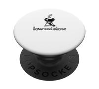 Low And Slow Kettle Grill BBQ Smoker Pitmaster Dad Gift PopSockets Adhesive PopGrip