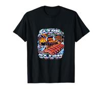 Low and Slow Retro BBQ Smoker Ribs Art T-Shirt