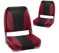 Low Back Boat Seat,Two Tone Low Back Folding Boat Seat Black/Red Set of 2