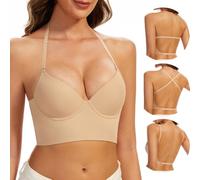 Low Back Bra for Women-Invisible Backless Bras-Lightly Lined Multiway Bras | Low Cut, No Show, Clear Open Back, , Demi, Convertible, Underwire Bra for Backless Dresses and Low Back Tops