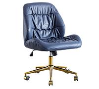 Low Back Executive Chair - Adjustable with Lumbar Support & 360° Swivel, Ergonomic Task Chair for Office/Reception, Gold Base Height-Adjustable