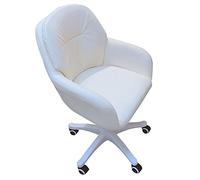 Low Back PU Leather Office Chair - Adjustable Swivel with Arms & Wheels, Executive Task Chair for Computer Desks, Versatile for Bedroom/Classroom/Vanity