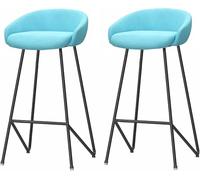 Low Back Stools 26/30in Height Stool with Velvet Upholstered and Footrest, Bar Chair for Cafe Pub Kitchen Counter Dining Room (B,2PCS-65cm)