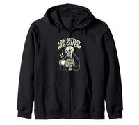 Low Battery High Caffeine Skeleton Coffee Lover Zip Hoodie