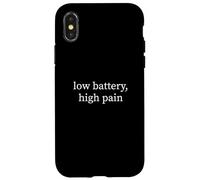 Low Battery High Pain Chronic Illness Awareness Humor Case for iPhone X/XS
