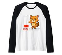 Low Battery, Nothing to Do - Zero Energy - Cat Raglan Baseball Tee