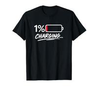 Low Battery Social Energy Funny Charging 1 Percent Work Value Graphic T-Shirt