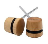 Low Boy Lightweight Wood Bass Drum Beater - Versatile Light-Weight Kick Drum Beater with Wood Surface & Aerospace-Grade Steel Rods (Natural with Black Stripes, 2-pack)
