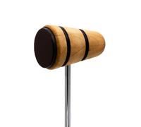 Low Boy Wood/Leather Bass Drum Beater - Versatile Mid-Weight Bass Drum Beater with Durable Leather Surface & Aerospace-Grade Steel Rods
