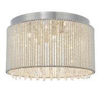 Low Ceiling Flush Light Chrome & Crystal Shade Modern Bar Cage Boutique Feature