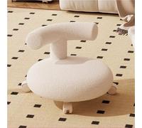 Low Chair, Rolling Stool, Soft Cushion Stepstool with Backrest, Metal Base Sofa Small Footstool for Entryway, Living Room, Bedroom
