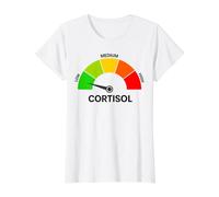 Low Cortisol Levels Meme Funny Value Graphic T-Shirt, Women, White, S
