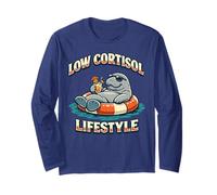 Low Cortisol Summer Manatee Relaxing Vacation Vintage Beach Long Sleeve T-Shirt