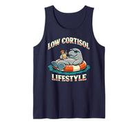Low Cortisol Summer Manatee Relaxing Vacation Vintage Beach Tank Top