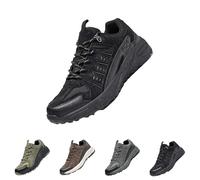 Low-Cut Hiking Shoes, Men's Waterproof and Lightweight Hiking Shoes with Breathable Mesh Upper Material and Non-Slip Outsole, Trekking Shoes, Orthopaedic Outdoor Shoes, black, 12.5 UK