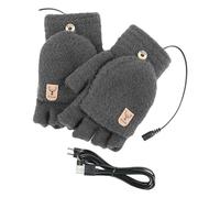 Low Electric Warming Gloves Top Fingerless Design Crystal Fleece Component Safe for Office Home Heated Gloves USB