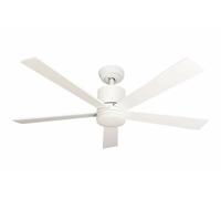 Low energy DC ceiling fan with dimmable LED and remote TIBU White 132 cm 52