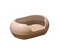 Low Entry Cat Litter Box, Open Removable Kitty Potty, with High Sided and Scoop, Indoor tray for Kitty Kitten Rabbit Puppy(Grey)