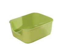Low Entry Jumbo Senior Cat Box, Open Cats Potty Pan, High Side Kitty Pot with Scoop, Indoor Litter Tray for Kitten Kitty Rabbit High Polish Finish(Green)