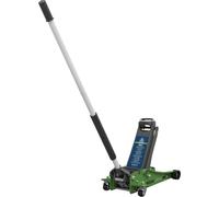 Low Entry Trolley Jack - 3000kg Weight - Twin Piston - 500mm Max Height - Green
