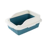 Low Entry Waterproof Cat Pot, Removable Litter Box, with Scoop and Filter Pedal, Travel Toilet for Small Pet Guinea Pig Rabbit(Blue,41cm)