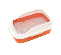 Low Entry Waterproof Cat Pot, Removable Litter Box, with Scoop and Filter Pedal, Travel Toilet for Small Pet Guinea Pig Rabbit(Orange,41cm)