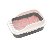 Low Entry Waterproof Cat Pot, Removable Litter Box, with Scoop and Filter Pedal, Travel Toilet for Small Pet Guinea Pig Rabbit(Grey,41cm)