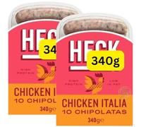 Low Fat 10 Chicken Italia Chipolatas Sausages 340g Hecks (2x340g)