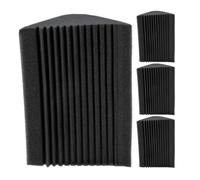 Low Frequency Sound Absorbing Panel Black Sponge 4pcs for Wall Corner | Acoustic Bass Traps, Home Theatre and Cinema Use, Easy Installation, Noise Reduction