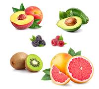 Low-Glycemic Fresh Fruit Box | 6 Varieties: Blackberries, Raspberries, Avocados, Grapefruits, Peaches & Kiwi | Naturally Sweet, Diabetic-Friendly & Nutrient-Rich | Fresh & Chilled Produce