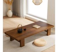 Low Japanese Coffee Table Pine Wood Floor Dining Table 3.5cm Thick Walnut Finish Ideal for Living Room Sofa Side Desk 80x50x38cm Perfect for Sitting on the Floor.