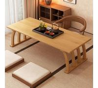 Low Japanese Coffee Table - Space-Saving Mtat Altar Table for Smals Easy Assembly Floor Sitting Design Yellow (80x37cm/31.5x14.6in)