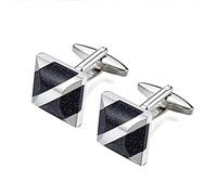 Low-Key Star Stone for Mens Shirt Brand Cuffs Cufflink Square Blue Sandstone Cuff Links