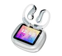 Low Latency Gaming Headset Cutting-Edge Wireless Earbuds with AI Translation, Touch Screen Charging Case for Immersive Gaming Experience, Perfect for Gamers, Black (White)