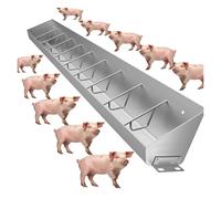 Low Livestock Feed Trough Hanging Feeder Trough For Cattle Pig Goat Ground Mount Chicken Coop Feed Slots Long Stainless Steel Animal Feeding