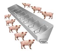 Low Livestock Feed Trough Hanging Feeder Trough For Cattle Pig Goat Ground Mount Chicken Coop Feed Slots Long Stainless Steel Animal Feeding