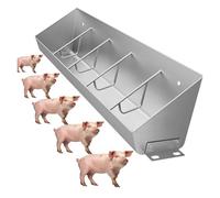 Low Livestock Feed Trough Hanging Feeder Trough For Cattle Pig Goat Ground Mount Chicken Coop Feed Slots Long Stainless Steel Animal Feeding